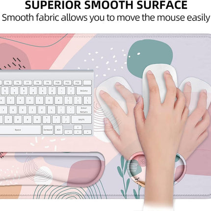 Large Mouse Pad with Wrist Rest, 4-in-1 Wrist Rest for Keyboard and Mouse