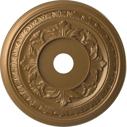 Ekena Millwork CMP22BACGH Baltimore Thermoformed PVC Ceiling Medallion (Fits Canopies up to 7 3/4"), 22"OD x 3 1/2"ID x 1"P, Metallic Gold Rush
