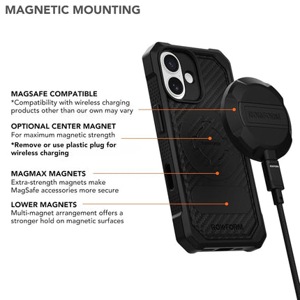 ROKFORM Rugged Case for iPhone 17, Magnetic + RokLock (Black)
