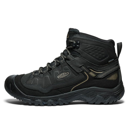 KEEN Men's Targhee 4 Mid Height Durable Comfortable Waterproof Hiking Boots, Black/Black/Black, 10.5 UK