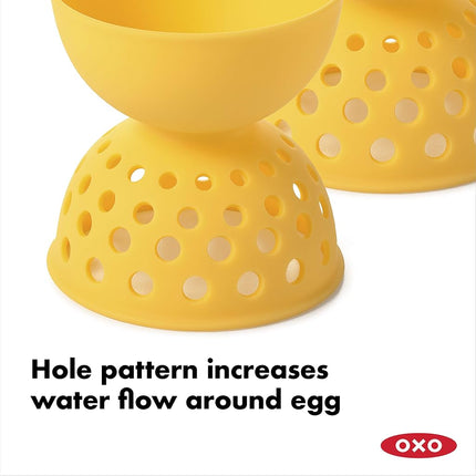 OXO 11207000 OXO GG Silicone Egg Poacher 2 Pack Quick Cooking, Yellow, One Size