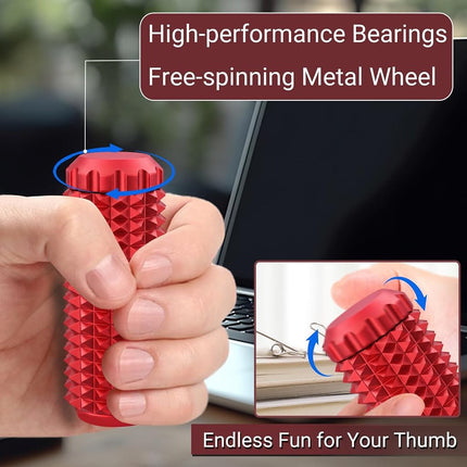 Metal Little Ouchies Fidget Toys, Adults Pain Stim Sensory Venting Toy, Relief Stress Promotes Focus, Spiky Grip and Smooth Spinner, Gifts for People with ADHD Autism Anxiety (Red)