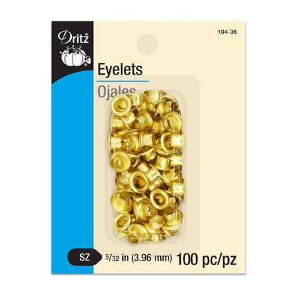 Dritz 104-35 Eyelets, Brass, 5/32-Inch 100-Count
