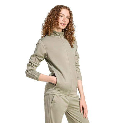 adidas womens Tricot 3-stripes Track Top, Silver Pebble, S