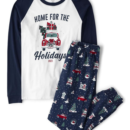 The Children's Place Kids Family Matching Festive Christmas Pajamas Set Cotton Home for Holidays XX-Large (ADULT), Home for Holidays, XXL
