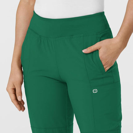 WonderWink W123 Women's 5555 Comfort Waist Jogger Pant, Hunter Green, Large Petite