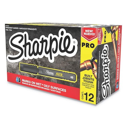 Sharpie Pro Permanent Marker, Fine Point, Black, 12-Count Marker (2017818)