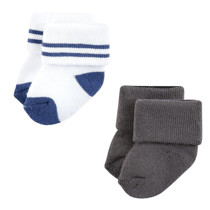 Hudson Baby Baby Girls' Cotton Rich Newborn and Terry Socks, Bear Boy 12-pack, 6-12 Months