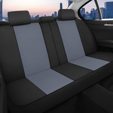 CAROMOP Waterproof Car Seat Cover, Full Seats, Neoprene, Split Seat Covers for Cars, Universal Fit for Most Car Interior Covers, Sedan, Truck, SUV (Black/Grey)