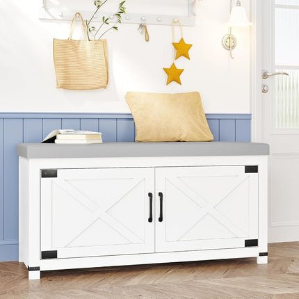 Hzuaneri Shoe Storage Bench, Soft Padded Seat Cush