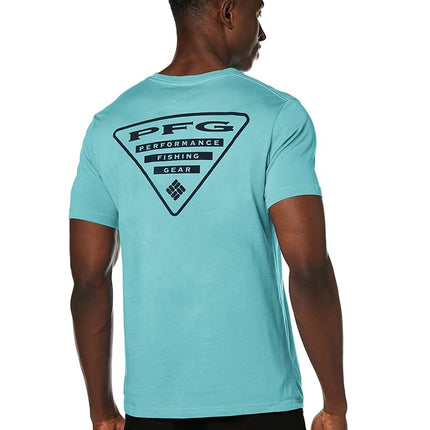 Columbia Men's PFG Graphic T-Shirt, Gulfstream/Trianagle, Large