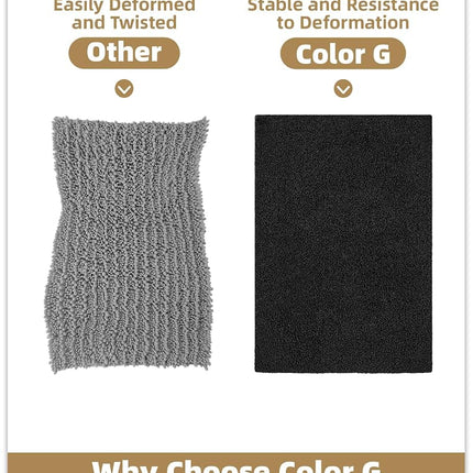 Color&Geometry Large Bath Mats for Bathroom Non Slip, 24"x36" Black Bathroom Rugs, Absorbent, Soft, Washable, Microfiber Bath Rug Shower Mat