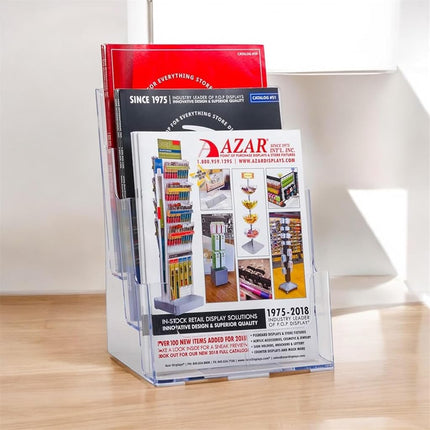 Azar 252378 Three-Tier Three-Pocket Letter Sized Brochure Holder