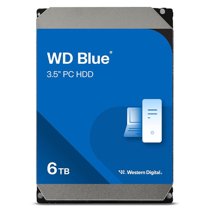 WD Blue 6TB 3.5" Internal Hard Drive - 5400 RPM Class, SATA 6 Gb/s, 256MB Cache, 2 Year Warranty