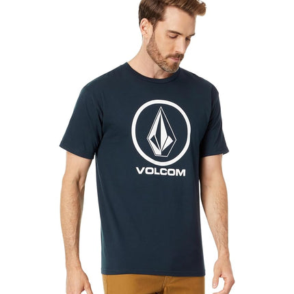 Volcom Men's Crisp Stone Short Sleeve Tee T-Shirt, Navy-New, S