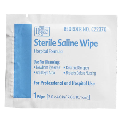 Saline Wipe Hygea Individual Packet Saline Unscented 24 Count