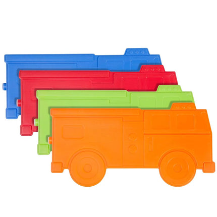 Wildkin Kids Ice Packs (4 Packs) for Boys & Girls, Perfect for Daycare & Preschool Slim & Reusable Ice Packs, Keep Lunches Fresh & Cool for School & Travel, Portable Ice Packs for Kids (Fire Truck)