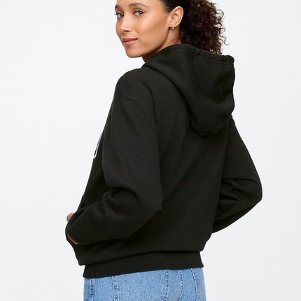 GAP womens Logo Hoodie Hooded Full Zip Sweatshirt, True Black II, XXS