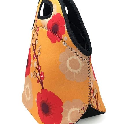 Wrapables® Insulated Neoprene Lunch Bag, Orange Floral