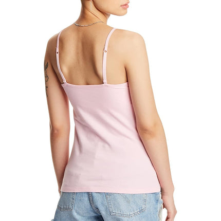 Hanes Women's Stretch Cotton Cami with Built-in Shelf Bra, Paleo Pink, Small