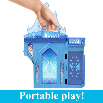 Mattel Disney Frozen Toys, Elsa Stackable Castle Doll House Playset with Small Doll and 8 Pieces, Inspired by the Disney Frozen Movies, Kids Travel Toys and Gifts, HLX01