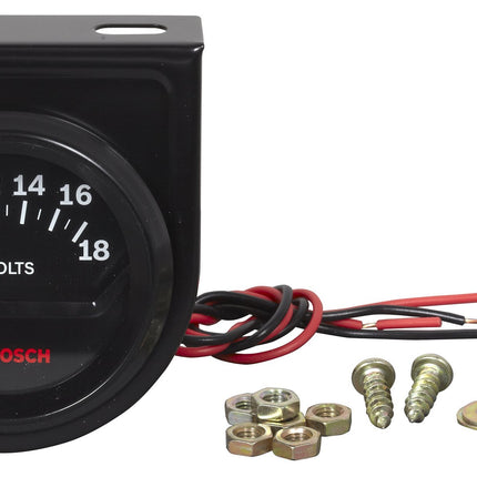 BOSCH SP0F000051 Style Line 2" Electrical Voltmeter Gauge (Black Dial Face, Black Bezel)