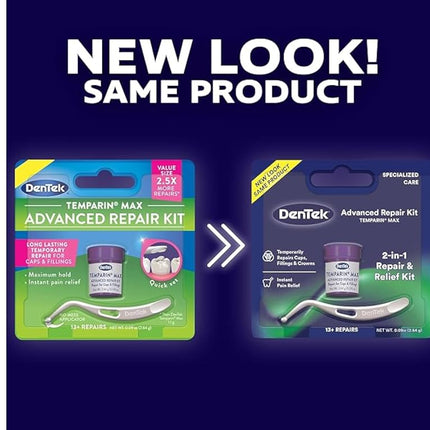 DenTek Temparin Max Advanced Dental Repair Kit, 13+ Repairs