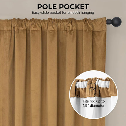 HPD Half Price Drapes Rideaux en velours Heritage Plush 96 pouces de long Rideaux occultants pour chambre et salon 50 po L x 96 po L, (1 panneau), Spiced Rum