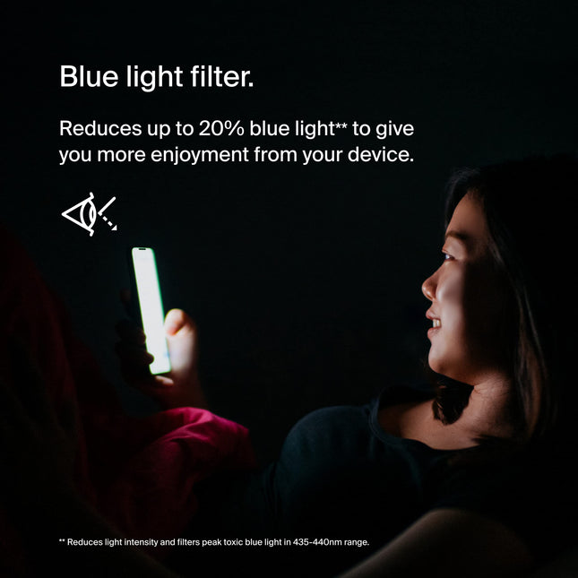 Belkin ScreenForce™ UltraGlass Blue Light Filter Screen Protector for iPhone 14 Pro, Scratch-Resistant Impact Protection w/Included Easy Align Tray for Bubble Free Application