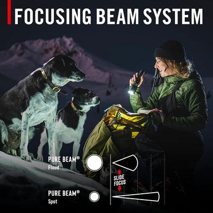 Coast XP20R 4000 Lumen USB-C Rechargeable LED Flashlight with Slide Focus and Pure Beam Focusing Optic, 5 Light Modes
