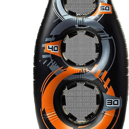 Nerf Proshot Inflatable Football Target, 50� Auto-Pop Design with Water Base, Mini Foam Football, Indoor and Outdoor Fun Game, Improve Accuracy and Control, Blaster Compatible