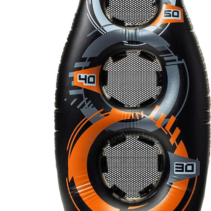 Nerf Proshot Inflatable Football Target, 50� Auto-Pop Design with Water Base, Mini Foam Football, Indoor and Outdoor Fun Game, Improve Accuracy and Control, Blaster Compatible
