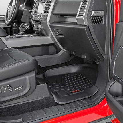 Rough Country Floor Liners (fits) 2015-2020 F150 Bench | 1st Row | Weather Rugged Floor Mats 1pc | M-5115