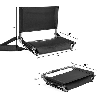 Cascade Mountain Tech Portable Folding Stadium Seat with Comfortable Backrest for Bleacher or Benches, Regular - Red