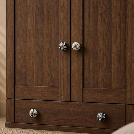 JGARTS - 20 x Hand Painted Ceramic Cabinet Drawer Knobs Grey and Cream White