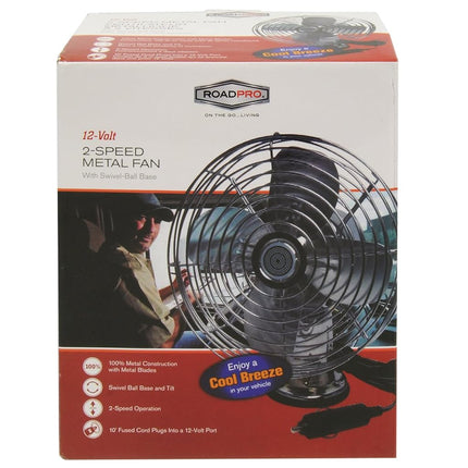 Ventilateur métallique robuste 12V Roadpro C3208, 6 pouces