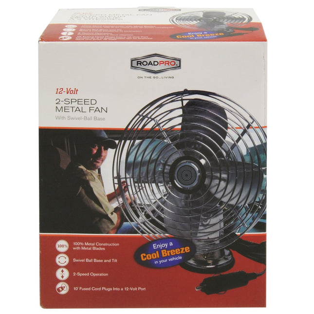 Roadpro C3208 12V Heavy Duty Metal Fan, 6-Inch