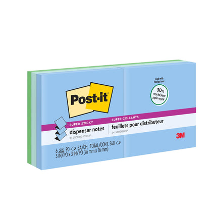 Post-it Super Sticky Pop-up Notes, 3x3 in, 6 Pads,