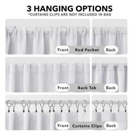 Deconovo Light Silver Grey Blackout Curtains for Bedroom - (42x63 Inch, 2 Panels), Solid Room Darkening Rod Pocket and Back Tab Curtains for Living Room