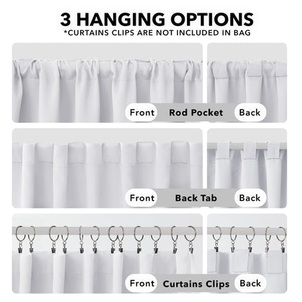 Deconovo Light Silver Grey Blackout Curtains for Bedroom - (42x63 Inch, 2 Panels), Solid Room Darkening Rod Pocket and Back Tab Curtains for Living Room