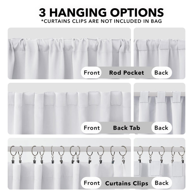 Deconovo Light Silver Grey Blackout Curtains for Bedroom - (42x63 Inch, 2 Panels), Solid Room Darkening Rod Pocket and Back Tab Curtains for Living Room