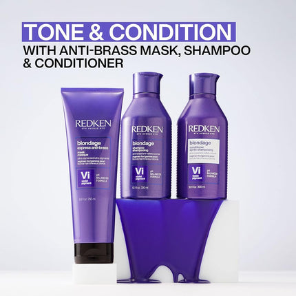 REDKEN | Color Extend Blondage | Express Anti-Brass Mask | For Blonde Hair | Ultra-Violet Pigment | Neutralises Brassiness | 250ml