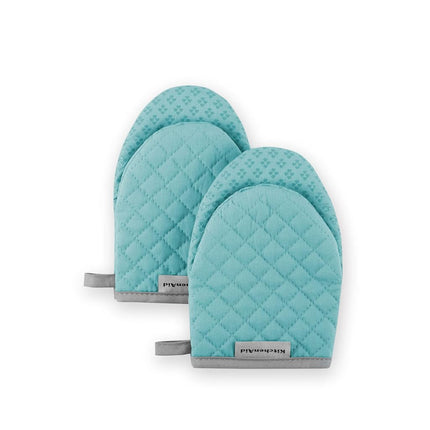 KitchenAid Asteroid Mini Oven Mitt Set, 5.5"x8", Aqua, 2 Piece