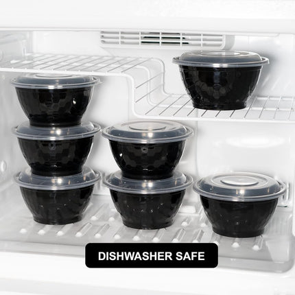 Recipientes Freshware para preparación de comidas con tapas [Paquete de 10] Cuencos de plástico para sopa y ensalada, fiambrera Bento para almacenar alimentos, sin BPA, apilables, loncheras, aptos para microondas/lavavajillas/congelador (42 oz)