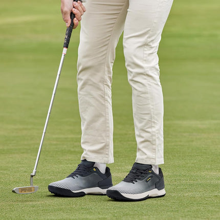 FitVille Men's Golf Shoes Extra Wide Grey