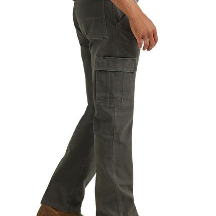 Wrangler Authentics Men's Twill Relaxed Fit Cargo Pant (Logan) Casual, Olive Drab, 38W / 34L