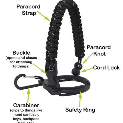 One MissionX Paracord Handle Compatible with Yeti Rambler 36oz 26oz 18oz 12oz 46oz Water Bottles, Durable Carrier Strap - Holder(Forest Camo/Comp+Starter)