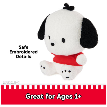 GUND Sanrio Pochacco Plush, Puppy Stuffed Animal for Ages 1 and Up, White/Red, 6�
