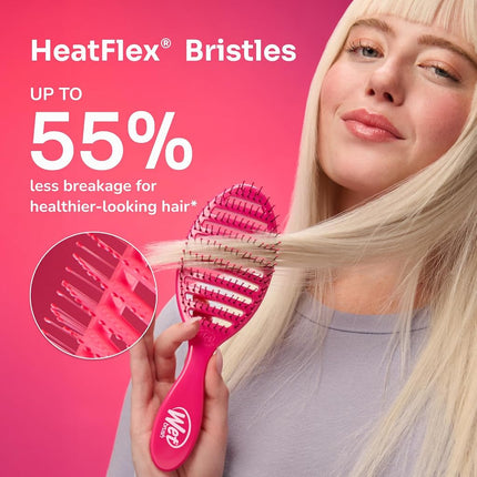 WetBrush Speed Dry Detangler with Heat Resistant Heatflex Bristles and Open Vent Design to Dry Hair Faster, For All Hair Types, Aqua