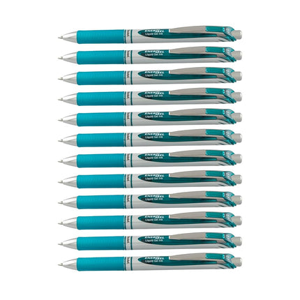 EnerGel XM Retractable Turquoise Ink Rollerball Pen (Pack of 12)